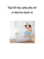 Tập thể dục giúp phụ nữ có thai bỏ thuốc lá pptx