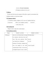 Anh văn lớp 7 - Unit two: Personal information A/Telephone numbers(A1+A2+A3) pps