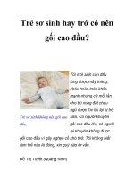 Trẻ sơ sinh hay trớ có nên gối cao đầu? docx