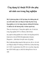 Ứng dụng kỹ thuật PGD cho phụ nữ sinh con trong ống nghiệm pot