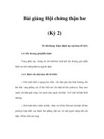 Bài giảng Hội chứng thận hư (Kỳ 2) doc