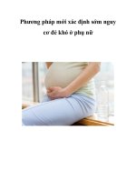 Phương pháp mới xác định sớm nguy cơ đẻ khó ở phụ nữ pptx
