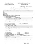 Mẫu báo cáo tháng của Tổ (mới)