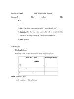 Giáo án Anh văn lớp 6 - Period 44 - Unit 7 - Lesson 5 P.77 - THE WORLD OF WORK worker B2,3 ppsx