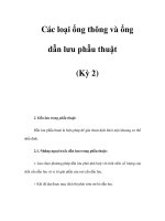 Các loại ống thông và ống dẫn lưu phẫu thuật (Kỳ 2) pptx