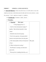 Giáo án Anh văn lớp 8 - Unit 1 - PERIOD 7 - LESSON 6 : LANGUAGE FOCUS pot