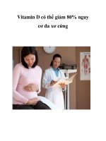 Vitamin D có thể giảm 80% nguy cơ đa xơ cứng ppt