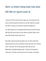 Dịch vụ khách hàng hoàn hảo phải bắt đầu từ người quản lý doc