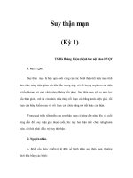 Suy thận mạn (Kỳ 1) pps