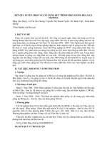 Báo cáo: Kết quả tuyển chọn và xây dựng quy trình nhân giống hoa Lily Manissa