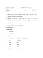 Giáo án Anh văn lớp 6 - Period 55 - Unit 9 : Lesson 1 - AT HOME AND AWAY A1 P.86 - 88 pdf