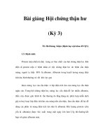 Bài giảng Hội chứng thận hư (Kỳ 3) pot