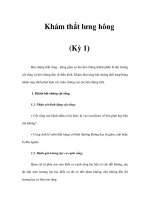 Khám thắt lưng hông (Kỳ 1) doc