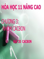 HÓA HỌC 11 NÂNG CAO_CHƯƠNG 3: NHÓM CACBON ppt