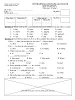 Đề + Đáp án Anh 6 - GĐIII