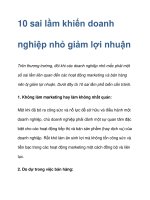 10 sai lầm khiến doanh nghiệp nhỏ giảm lợi nhuận doc