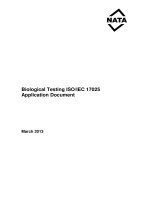Biological testing ISO IEC 17025 application document