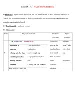 Giáo án anh văn lớp 12 - LESSON 3 : WAYS OF SOCIALISING pptx