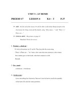 Giáo án Anh văn lớp 6 - UNIT 3 : AT HOME - PREIOD 17 - LESSON 4 B.4 - 5 P.37 doc