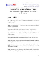 NGÂN HÀNG ĐỀ THI HẾT HỌC PHẦN QUẢN TRỊ KINH DOANH VIỄN THÔNG potx