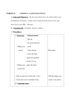 Giáo án Anh văn lớp 8 - Unit 3 - PERIOD 19 - LESSON 6 : LANGUAGE FOCUS pptx