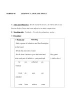 Giáo án Anh văn lớp 8 - UNIT 7 - PERIOD 45 - LESSON 6 : LANGUAGE FOCUS doc