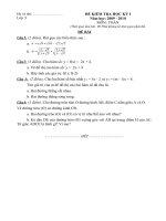 Đề kiểm tra toán 9 HK1 GDTX Sìn Hồ - LC