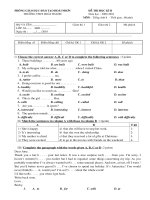 Đề thi HK II Anh văn 8