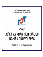 xứ lý và phân tích dữ liệu - nghiên cứu với spss