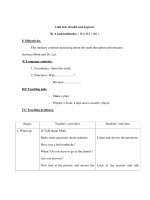 Anh văn 7 - Unit ten: Health and hygieney - Phần 4 pps