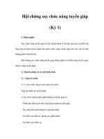 Hội chứng suy chức năng tuyến giáp (Kỳ 1) ppt