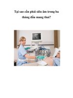 Tại sao cần phải siêu âm trong ba tháng đầu mang thai? ppt