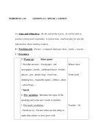 Giáo án Anh văn lớp 8 - UNIT 10 - PERIOD 62 + 63 - LESSON 2-3 : SPEAK + LISTEN ppsx