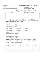 ĐỀ THI GHK2 MÔN TOÁN LỚP 1 NĂM HỌC 2009 - 2010