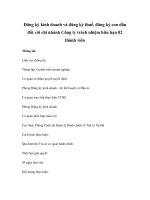 Đăng ký kinh doanh và đăng ký thuế, đăng ký con dấu đối với chi nhánh Công ty trách nhiệm hữu hạn 02 thành viên ppsx