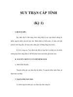 SUY THẬN CẤP TÍNH (Kỳ 1) pdf
