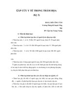 BÀI GIẢNG CẤP CỨU Y TẾ TRONG THẢM HỌA (Kỳ 3) pdf