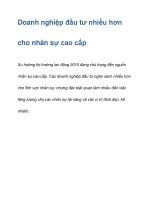 Doanh nghiệp đầu tư nhiều hơn cho nhân sự cao cấp ppt