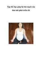 Tập thể dục giúp hệ tim mạch của thai nhi phát triển tốt pdf