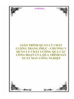 giáo trình quản lý chất lượng trang phục - chương v quản lý chất lượng qua các công đoạn của quá trình sản xuất may công nghiệp
