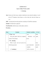 Giáo án anh văn lớp 12 - Unit 13: THE 22nd SEA GAME - Listening pps