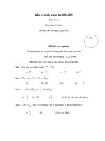 Hình học 11 - Kiểm tra học kì 1 năm học 2004-2005 ppt