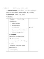 Giáo án Anh văn lớp 8 - UNIT 6 - PERIOD 38 - LESSON 6 : LANGUAGE FOCUS pot