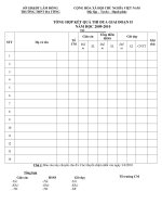 Mẫu Thống kê thao giảng và HSSS