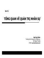 TỔNG QUAN VỀ QUẢN TRỊ NHÂN SỰ