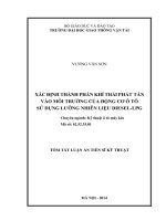 tóm tắt luận án tiến sĩ kỹ thuật xác định thành phần khí thải phát tán vào môi trường của động cơ ôtô sử dụng lưỡng nhiên liệu diesel lpg