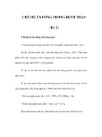 CHẾ ĐỘ ĂN UỐNG TRONG BỆNH THẬN (Kỳ 2) ppt