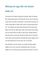 Những trở ngại đối với doanh nhân nữ potx