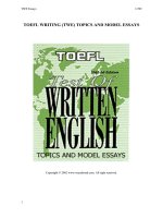 TOEFL WRITING (TWE)TOPICS AND ESSAYS