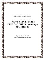 Một số kinh nghiệm nâng cao chất lượng đạo đức khối 45